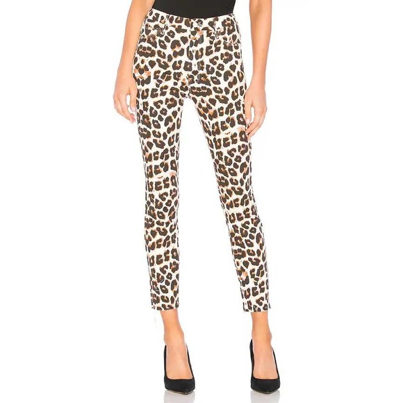 MOTHER High Waisted Looker Ankle Fray Jeans Women 32 Touch Of The Tiger Designer